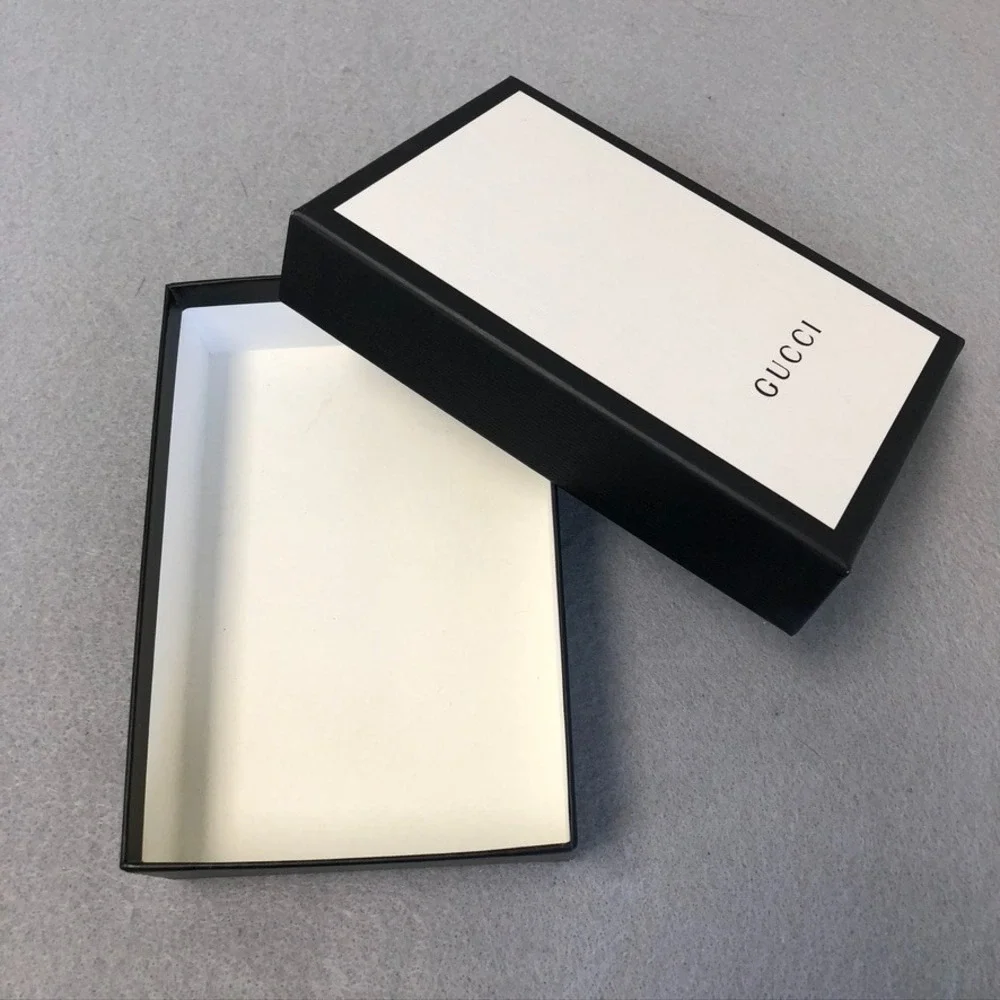 Authentic Gucci Gift Box Storage Travel Black White Small Rectangle‎ 7x4.5x2